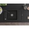 Mexen Elias fregadero de granito de 1 cubeta con escurridor y grifo de cocina Duero, negro - 6511-77-671600-70