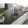 Mexen Diego Granitspüle 1-becken mit Küchenarmatur Duero, grau - 6512-71-671600-71