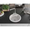 Mexen Diego granite kitchen sink 1-bowl with Duero kitchen faucet, white - 6512-20-671600-00