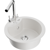 Mexen Diego fregadero de granito de 1 compartimiento con grifo de cocina Duero, blanco - 6512-20-671600-00