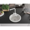 Mexen Diego single-bowl granite sink with Duero kitchen tap, white - 6512-20-671600-20