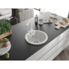 Mexen Diego granitische gootsteen 1-baks met keukenmengkraan Duero, wit - 6512-20-671600-20