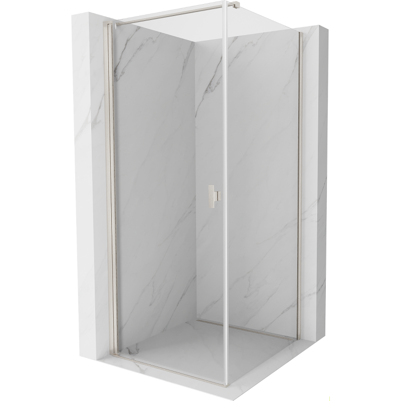 Mexen Mist-B 90 x 90 cm nihajna tuš kabina, prozorna, brušeni nikel - 8A2T-090-090-97-00
