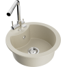 Mexen Diego granite single-bowl sink with Duero kitchen faucet, beige - 6512-69-671600-00