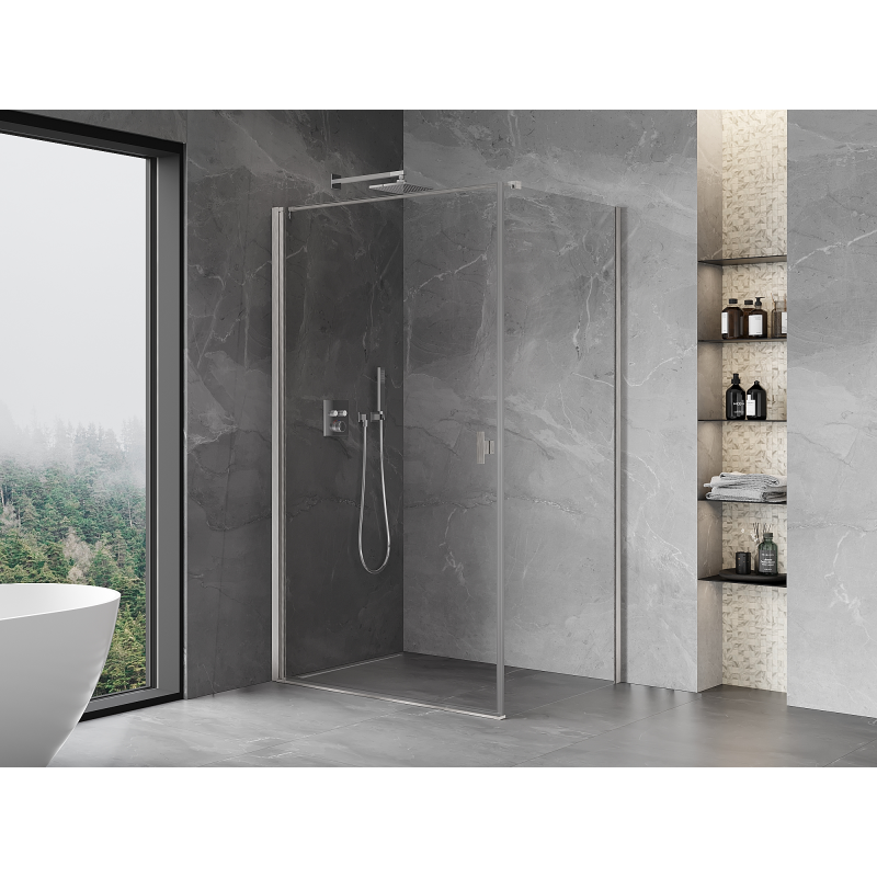 Mexen Mist-B kabina prysznicowa uchylna 75 x 120 cm, transparent, nikiel szczotkowany - 8A2T-075-120-97-00