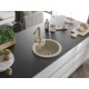 Mexen Diego 1-Bowl Granite Sink with Duero Kitchen Tap, Beige - 6512-69-671600-50
