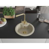 Mexen Diego granitische spoelbak 1-vaks met keukenmengkraan Duero, beige - 6512-69-671600-50