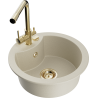 Mexen Diego Granitspüle 1-Becken mit Küchenarmatur Duero, beige - 6512-69-671600-50