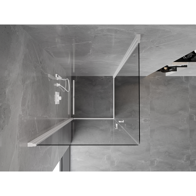 Mexen Mist-B Cabina doccia a battente Duo 70 x 70 cm, trasparente, bianca - 8A2-070-070-20-00