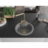 Mexen Diego granite sink 1-bowl with Duero kitchen tap, grey - 6512-71-671600-50