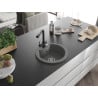 Mexen Diego 1-Bowl Granite Sink with Duero Kitchen Tap, Grey - 6512-71-671600-70