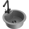 Mexen Diego νεροχύτης γρανίτη μονής λεκάνης με μπαταρία κουζίνας Duero, γκρι