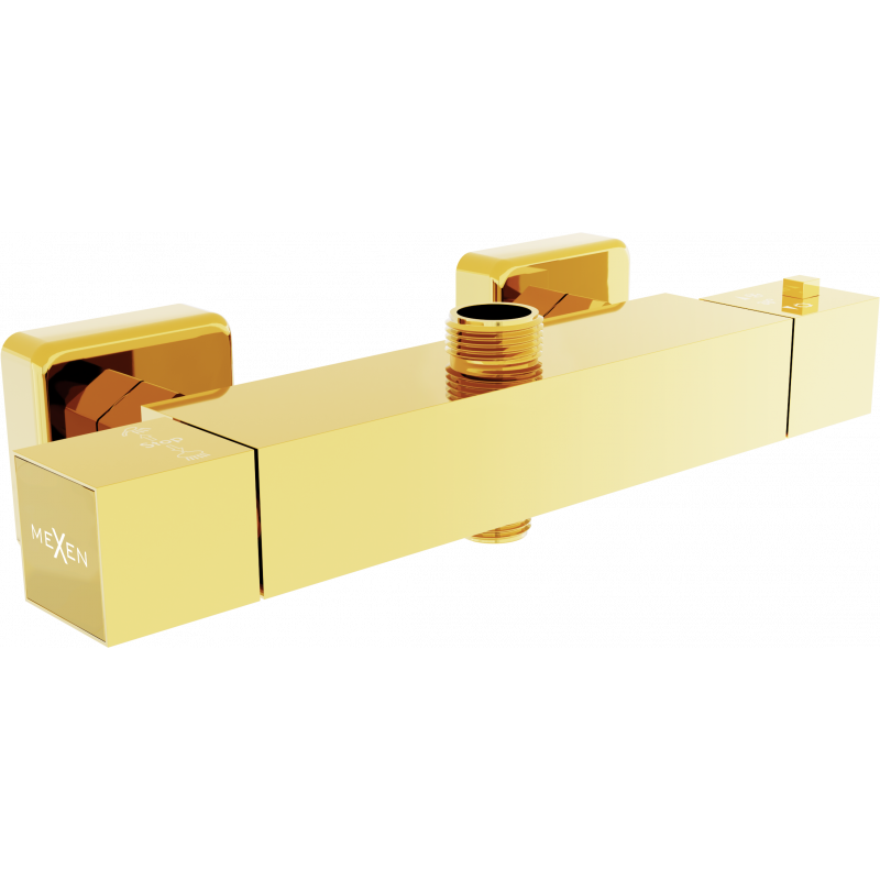 Mexen Cube robinet de douche thermostatique, doré - 77250-50