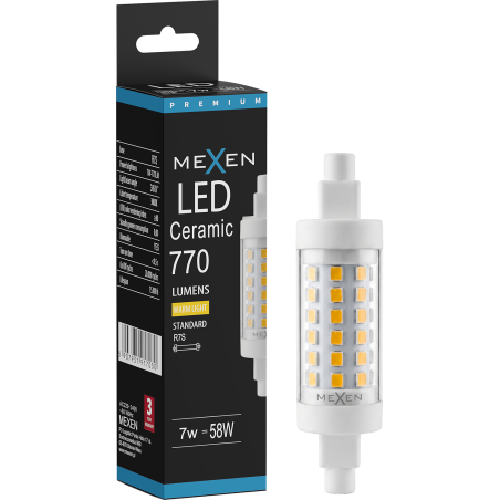 Mexen Vega żarówka LED ściemnialna R7S, 7W, Ciepła - 3000K, 770 lm - L125-R7S-0730-01