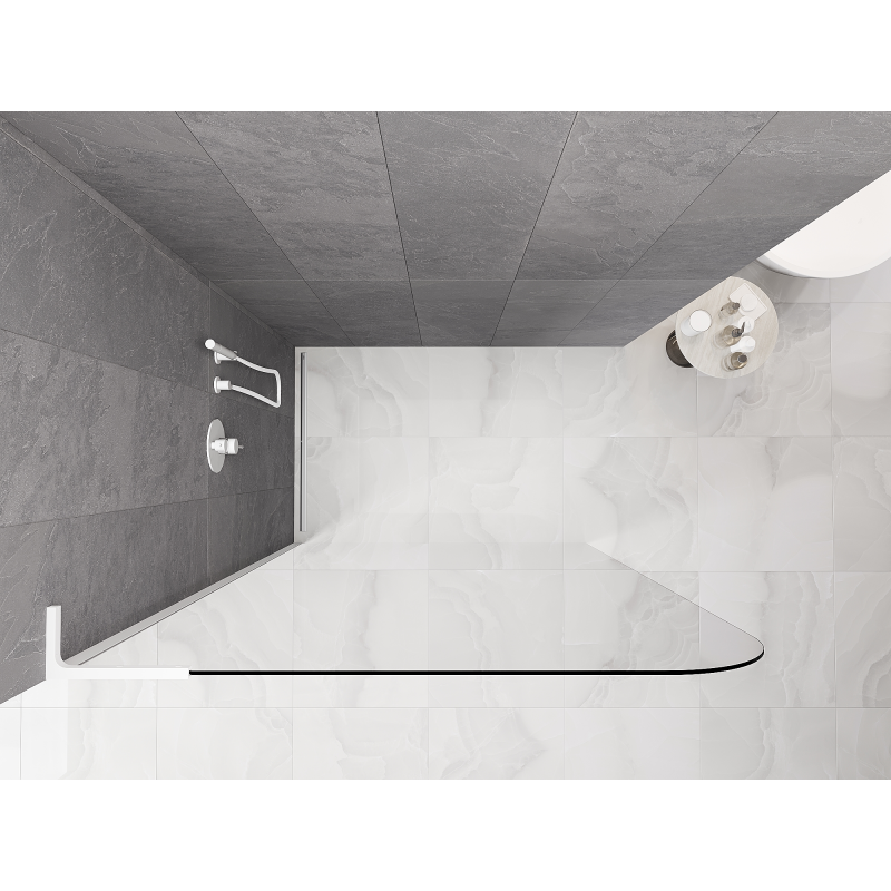Mexen Kioto-P L ścianka prysznicowa Walk-in 90 x 200 cm, transparent 8 mm, biała - 800-090-103-20-00-P