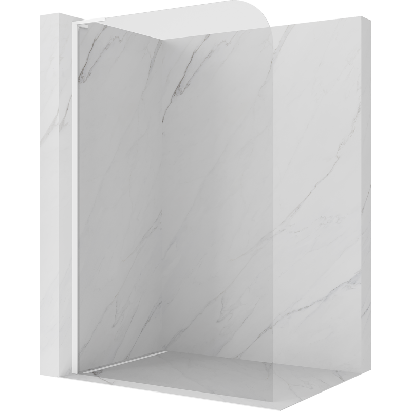 Mexen Kioto-P L tuš stena Walk-in 100 x 200 cm, prozorna 8 mm, bela - 800-100-103-20-00-P