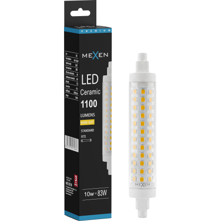 Mexen Vega Dimbare LED-lamp R7S, 10W, Warm - 3000K, 1100 lm - L125-R7S-1030-02