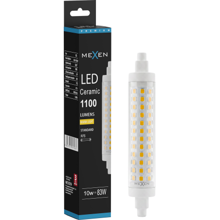Mexen Vega żarówka LED ściemnialna R7S, 10W, Ciepła - 3000K, 1100 lm - L125-R7S-1030-02