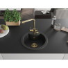 Mexen Diego lavello in granito 1 vasca con rubinetto da cucina Duero, nero/metallizzato argento - 6512-73-671600-50