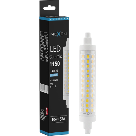 Mexen Vega żarówka LED ściemnialna R7S, 10W, Zimna - 6500K, 1150 lm - L125-R7S-1065-02