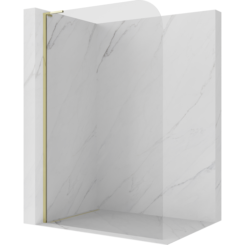 Mexen Kioto-P L tuš stena Walk-in 70 x 200 cm, prozorna 8 mm, zlata - 800-070-103-50-00-P