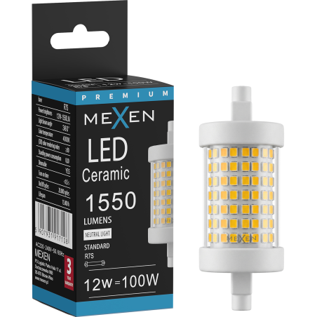Mexen Vega żarówka LED ściemnialna R7S, 12W, Neutralna - 4000K, 1550 lm - L125-R7S-1240-01