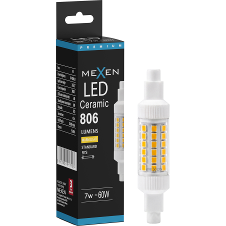 Mexen Vega żarówka LED R7S, 7W, Ciepła - 3000K, 806 lm - L126-R7S-0730-01