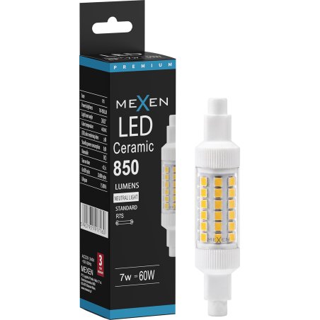 Mexen Vega żarówka LED R7S, 7W, Neutralna - 4000K, 850 lm - L126-R7S-0740-01