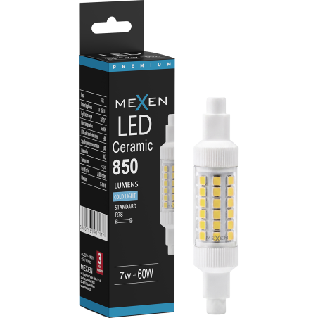 Mexen Vega żarówka LED R7S, 7W, Zimna - 6500K, 850 lm - L126-R7S-0765-01