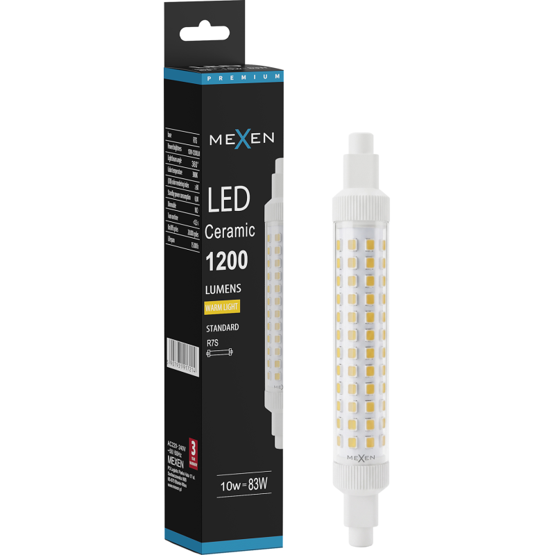 Mexen Vega żarówka LED R7S, 10W, Ciepła - 3000K, 1200 lm - L126-R7S-1030-02