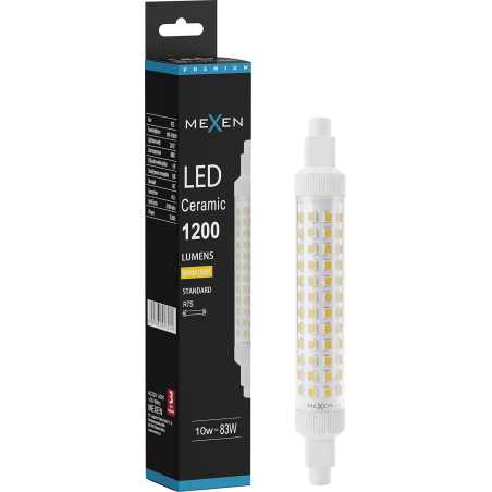 Mexen Vega LED-lamppu R7S, 10W, Lämmin - 3000K, 1200 lm - L126-R7S-1030-02