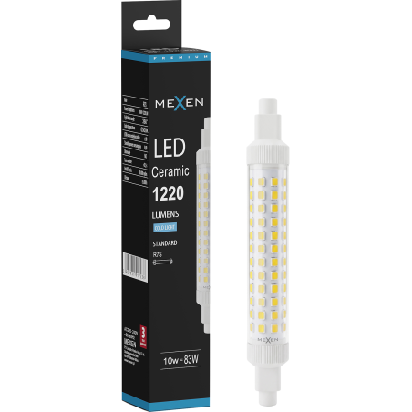 Mexen Vega LED-lamppu R7S, 10W, Kylmä - 6500K, 1220 lm - L126-R7S-1065-02