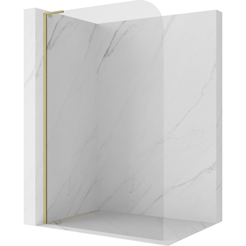 Mexen Kioto-P L ścianka prysznicowa Walk-in 70 x 200 cm, transparent 8 mm, złota szczotkowana - 800-070-103-55-00-P