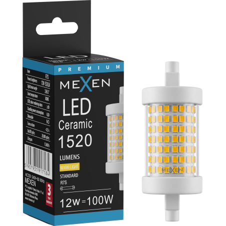 Mexen Vega żarówka LED R7S, 12W, Ciepła - 3000K, 1520 lm - L126-R7S-1230-01