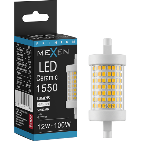 Mexen Vega żarówka LED R7S, 12W, Neutralna - 4000K, 1550 lm - L126-R7S-1240-01