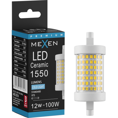 Mexen Vega żarówka LED R7S, 12W, Zimna - 6500K, 1550 lm - L126-R7S-1265-01