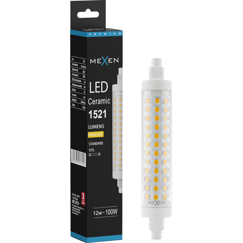Mexen Vega żarówka LED R7S, 12W, Ciepła - 3000K, 1521 lm - L126-R7S-1230-02