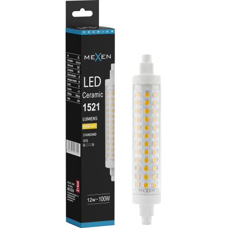 Mexen Vega LED-lamppu R7S, 12W, Lämmin - 3000K, 1521 lm - L126-R7S-1230-02