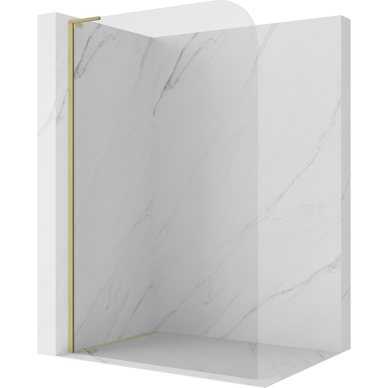 Mexen Kioto-P L tuš stena Walk-in 100 x 200 cm, prozorna 8 mm, zlato brušena - 800-100-103-55-00-P