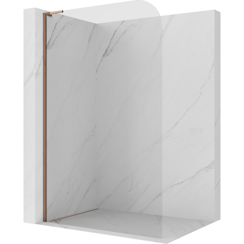 Mexen Kioto-P L ścianka prysznicowa Walk-in 90 x 200 cm, transparent 8 mm, różowe złoto - 800-090-103-60-00-P
