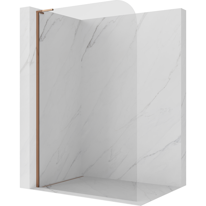Mexen Kioto-P L Walk-in Shower Wall 100 x 200 cm, Transparent 8 mm, Rose Gold - 800-100-103-60-00-P