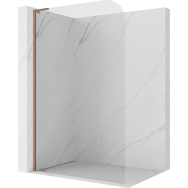 Mexen Kioto-P L douchewand Walk-in 90 x 200 cm, transparant 8 mm, geborsteld koper - 800-090-103-65-00-P