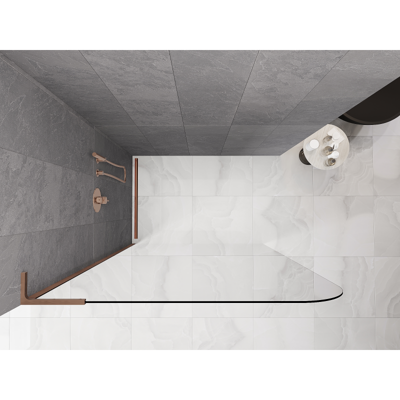 Mexen Kioto-P L walk-in dušisein 100 x 200 cm, läbipaistev 8 mm, harjatud vask - 800-100-103-65-00-P