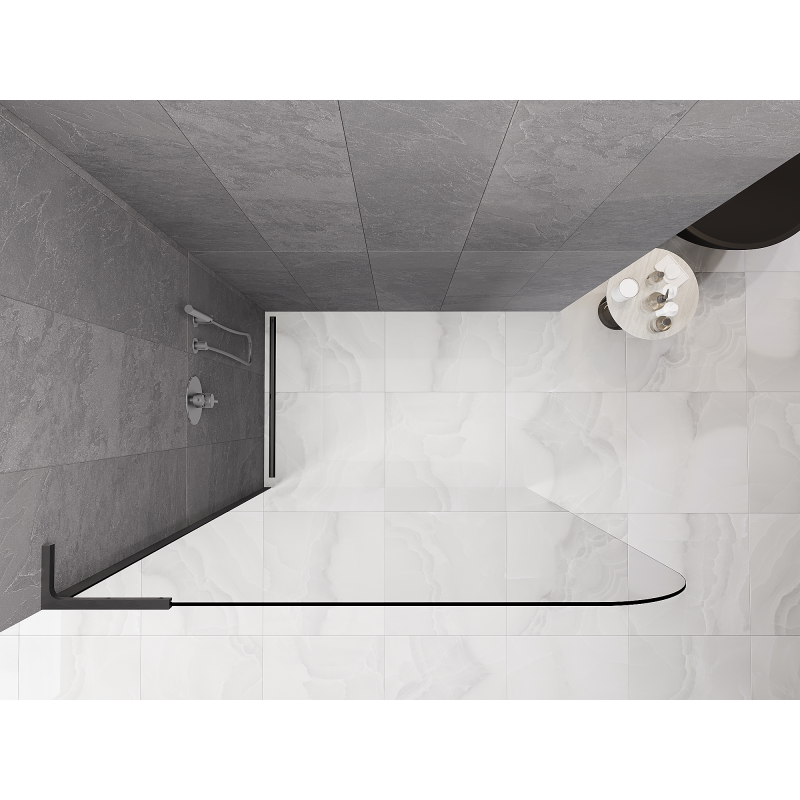 Mexen Kioto-P L zid za tuširanje Walk-in 110 x 200 cm, proziran 8 mm, brušeni tamnosivi - 800-110-103-66-00-P