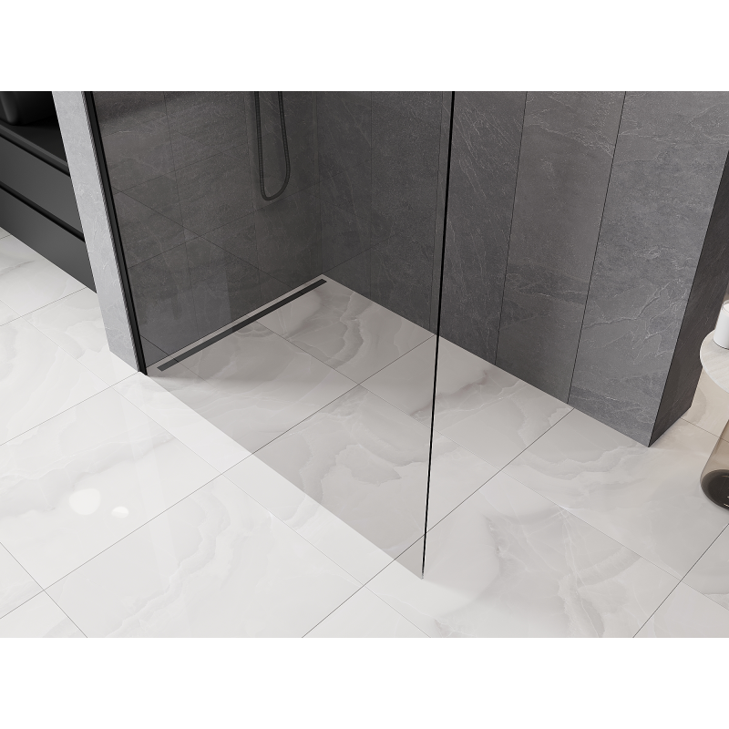 Mexen Kioto-P L ścianka prysznicowa Walk-in 80 x 200 cm, transparent 8 mm, czarna - 800-080-103-70-00-P