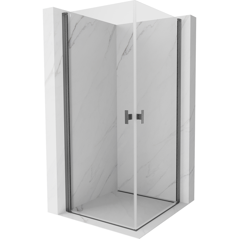 Mexen Mist-B Duo Pivot Shower Cabin 70 x 70 cm, Transparent, Brushed Gun Gray - 8A2-070-070-66-00