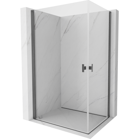 Mexen Mist-B Duo kabina prysznicowa uchylna 85 x 70 cm, transparent, gun gray szczotkowany - 8A2-085-070-66-00