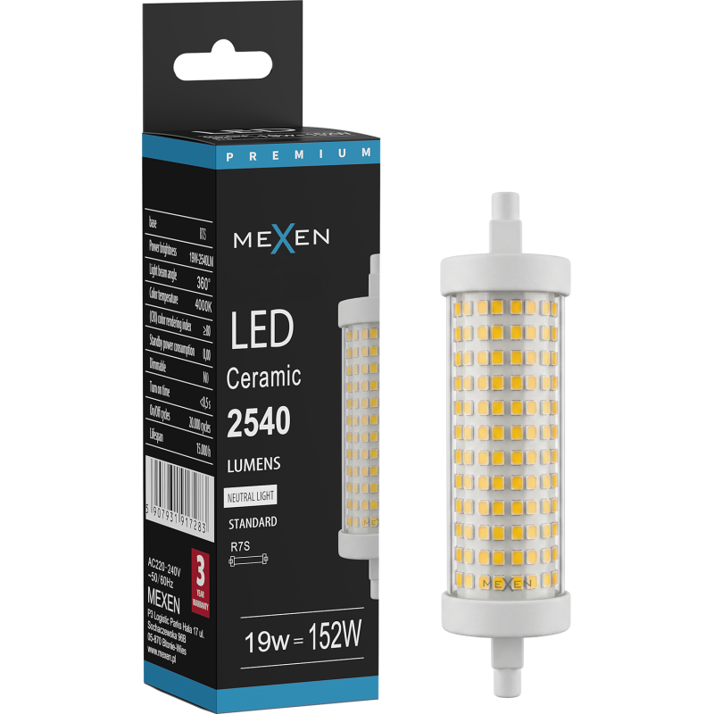 Mexen Vega LED žarulja R7S, 19W, Neutralna - 4000K, 2540 lm - L126-R7S-1940-02