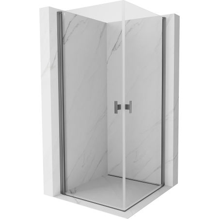 Mexen Mist-B Duo kabina prysznicowa uchylna 90 x 90 cm, transparent, gun metal - 8A2-090-090-95-00