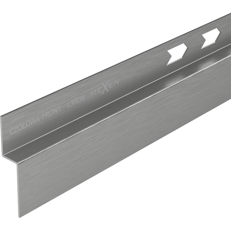Mexen Line-B listwa brodzikowa czołowa 130 cm, gun gray szczotkowany - 186603130U
